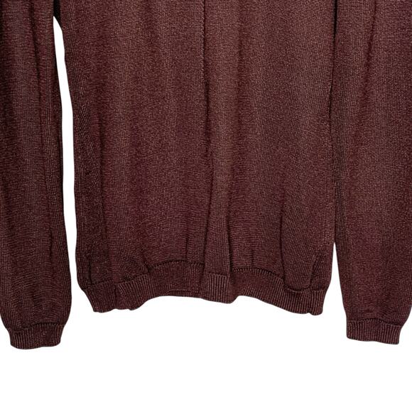 Piazza Sempione L Womens Colorblock Knit Turtleneck Sweater Navy Brown - Picture 5 of 9